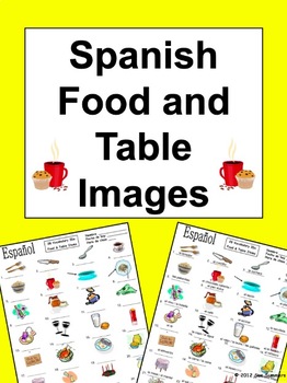 Spanish Food Vocabulary / Table Vocabulary 28 Image IDs ...