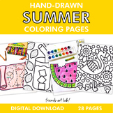 Hand-Drawn Summer Coloring Pages (End-of-The-Year Parties/