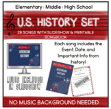 28 US History Song Set- Teach the important facts using si