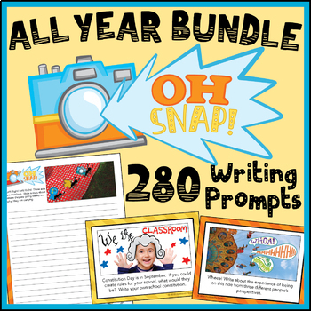 Preview of 280 Daily Writing Prompts w/ Picture - Morning Work - Journal Pages - Task Cards