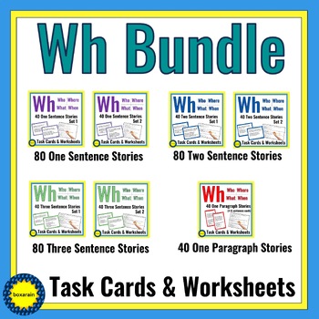 Preview of 280 Very Short Stories with WH Questions | Bundle | 1, 2, 3 and 4-6 Sentences