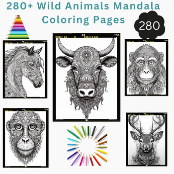 Preview of 280+ wild animals mandala coloring pages