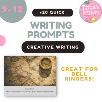 Preview of Creative Writing Bell Ringers, Photo Prompts, Literary Devices (6 Weeks!)