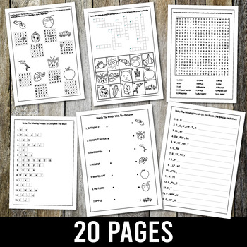 Preview of Vocabulary Activities, Missing Letters, Word Search, Word Scramble | Puzzles