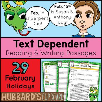 Preview of 29 February National Holidays / February Writing Prompts / February Activities