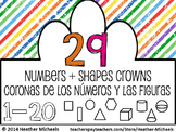 Numbers 1-20 & Shape Recognition Crowns / Coronas de los n