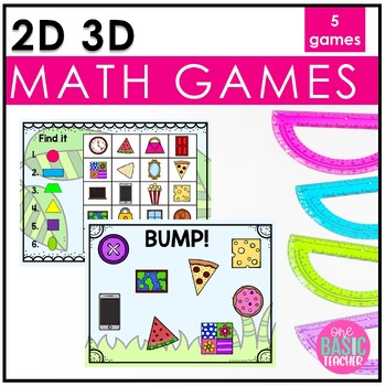 Preview of 2D 3D Geometry Shapes Math Games