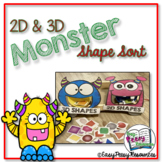 2D & 3D Monster Shape Sort Game