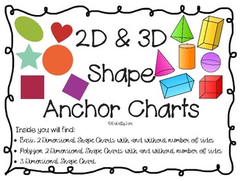 2D & 3D Shapes Traceable Anchor Charts