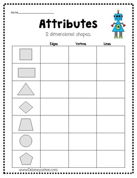 2d 3d shape attributes by delaneycation teachers pay teachers