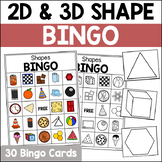 2D & 3D Shape Bingo | Kindergarten Bingo Activities | Shap