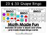 2D & 3D Shape Bingo {Math Made Fun Series}