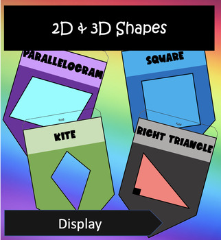 Preview of 2D & 3D Shape Display Bunting/Pennants - NO PREP DISPLAY
