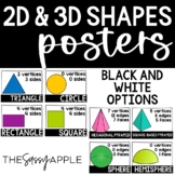 2D & 3D Shape Posters BUNDLE Color and Black & White Options