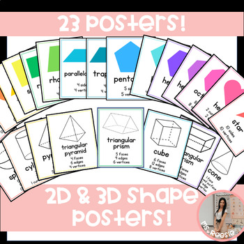Preview of 2D & 3D Shape Posters- FREE and UPDATED!