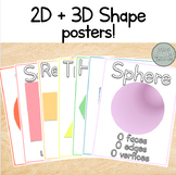 2D+3D Shape Posters! Sides, Edges, and Vertices included