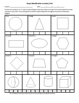 Preview of 2D/3D Shape identification screening tool