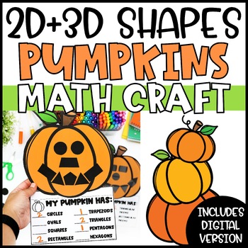 Preview of 2D & 3D Shapes Activities | Pumpkin Math Craft