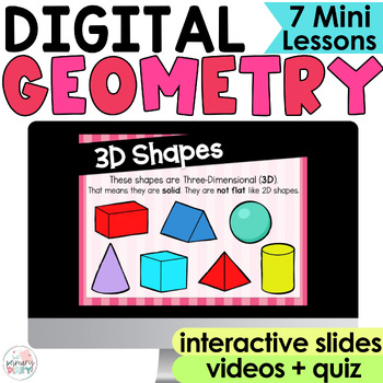 Preview of 2D & 3D Shapes Attributes, Partitioning, Equal Parts, 2nd Grade Geometry, Google