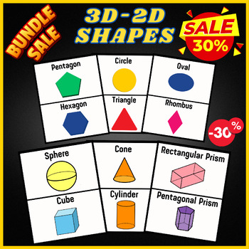 Preview of 2D-3D Shapes Bundle- Geometry Math- Measurement - 2D Shapes