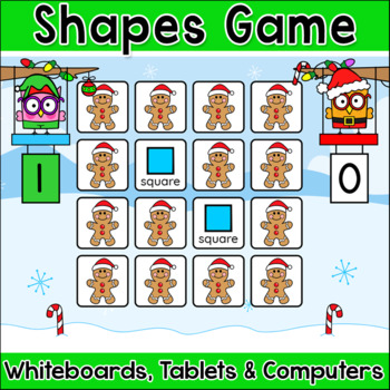 Preview of 2D & 3D Shapes Game - A Fun Memory Matching Christmas Activity