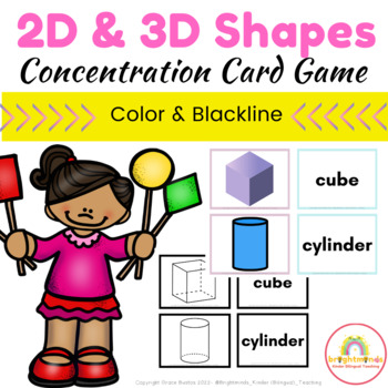 Preview of 2D & 3D Shapes Concentration - Game