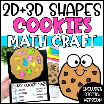 Preview of 2D & 3D Shapes Math Craft | Geometry Cookie Math Craft