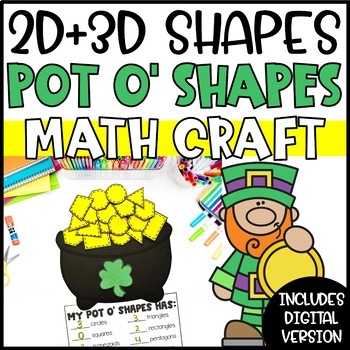 Preview of 2D & 3D Shapes Math Craft | St. Patricks Day Geometry Math Craft