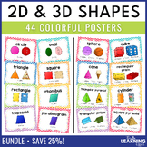 2D and 3D Shape Attributes Posters BUNDLE | Geometry Vocab