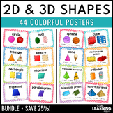 2D and 3D Shape Attributes Posters BUNDLE | Geometry Vocab