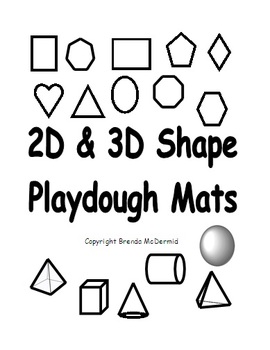 Preview of 2D & 3D Shapes Playdough Mats