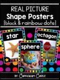 2D & 3D Shapes Posters {Black & Rainbow Dots Theme}