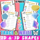 2D & 3D Shapes Worksheet Unit for Preschool, Pre-K, and Ki