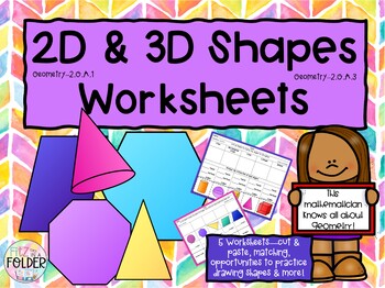 Preview of 2D & 3D Shapes Worksheets