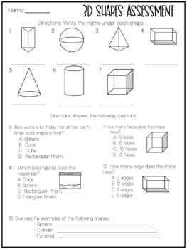 2d 3d shapes worksheets activities by createdbymarloj
