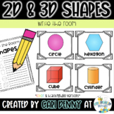 2D & 3D Shapes | Write the Room Math Center Game | Shapes 