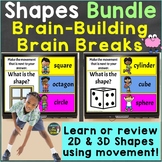 2D & 3D Shapes with Movement Brain Breaks Bundle Google Slides PowerPoint