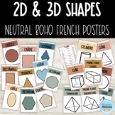 2D & 3D shapes posters: neutral boho (French)