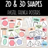 2D & 3D shapes posters: pastel rainbow (French)