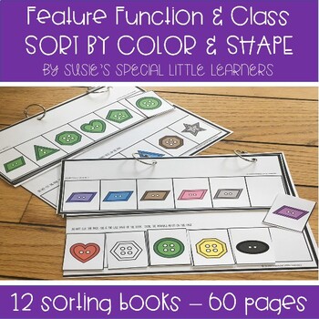 Preview of SORT BY COLOR & SHAPE  FOR AUTISM & SPECIAL EDUCATION WORK BOXES