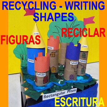 Preview of 2D AND 3D SHAPES - CASTLE PROJECT - RECYCLING - FAIRY TALES - English & Spanish