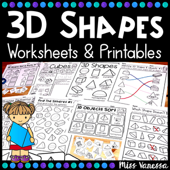 2D And 3D Shapes Worksheets by Miss Vanessa | Teachers Pay Teachers