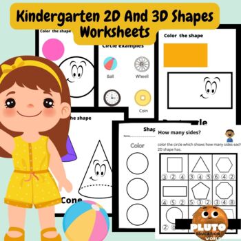 Preview of 2D And 3D Shapes Worksheets pack - Mother's Day & End of Year Math activities