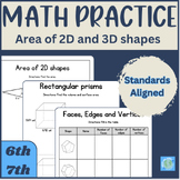 Surface Area Nets | 2D and 3D  Worksheets | Geometry Formulas