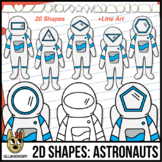 2D Astronauts Clip Art