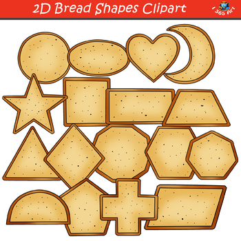 Preview of 2D Bread Shapes Clipart