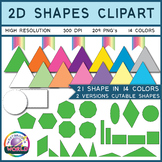 2D Colorful Shapes and Cut Line Shapes Clip Art Set