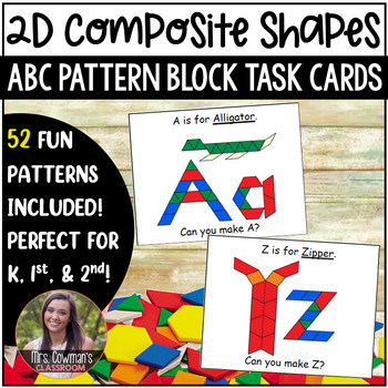 Preview of 2D Composite Shapes: ABC Pattern Block Task Cards