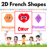 2D Cute French Shape Flash Cards | 12 Shapes Flashcards for Kids