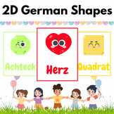2D Cute German Shape Flash Cards | 12 Shapes Flashcards for Kids
